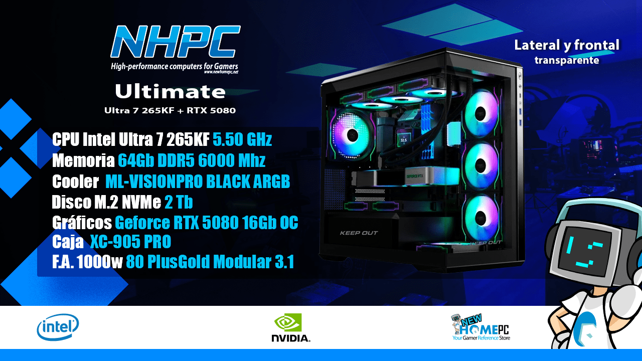PC gaming NHPC Ultimate Intel Ultra 7 265KF - RTX 5080 - 2TB - 64GB